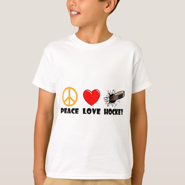 Peace Love Hockey T-Shirt (Front)