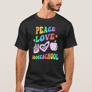 PEACE LOVE HOMESCHOOL Retro Mom Groovy Back To Sch T-Shirt