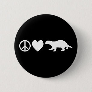 Peace, Love & Honey Badgers 2 Inch Round Button
