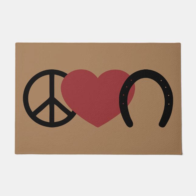 Peace-Love-Hoof Doormat (Front)