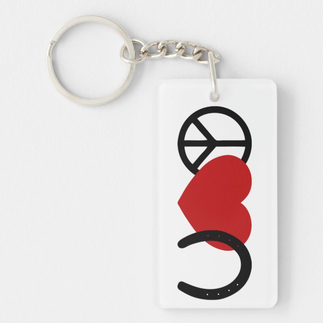 Peace-Love-Hoof Keychain (Front)