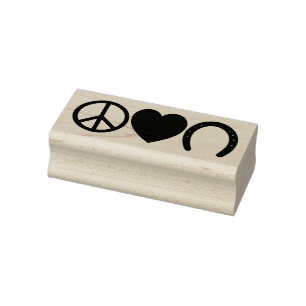 Peace-Love-Hoof Rubber Stamp