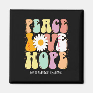 Peace Love Hope Brain Aneurysm Awareness Gift  Magnet