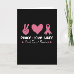 Peace Love Hope Breast Cancer Awareness Survivor Card