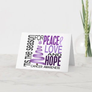 Peace Love Hope Christmas Holiday Cancer Card