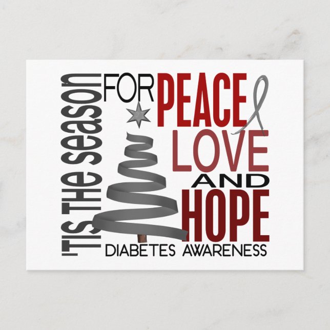 Peace Love Hope Christmas Holiday Diabetes (Front)