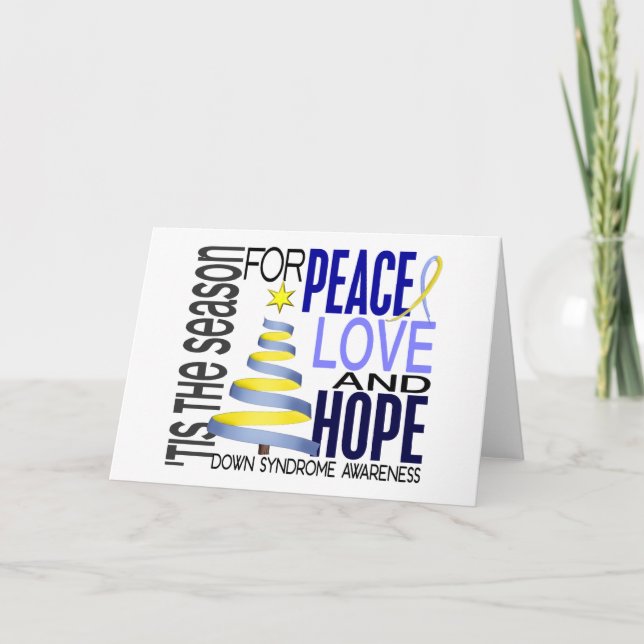Peace Love Hope Christmas Holiday Down Syndrome (Front)