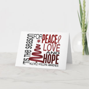 Peace Love Hope Christmas Holiday Multiple Myeloma Card