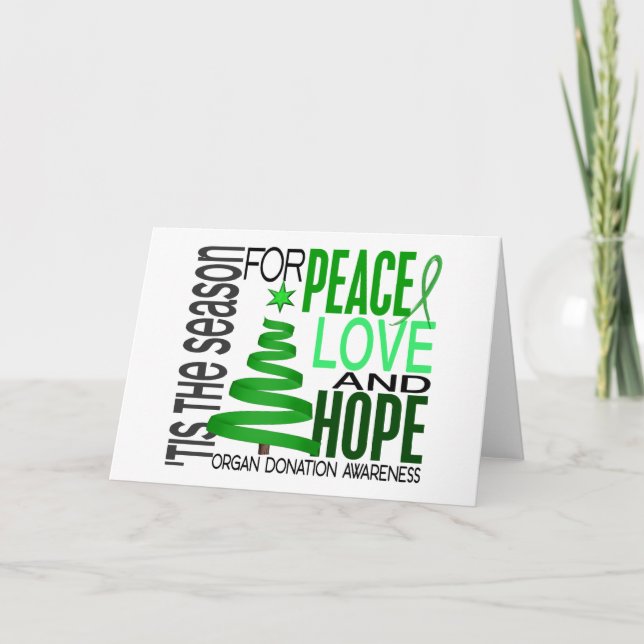 Peace Love Hope Christmas Holiday Organ Donation (Front)