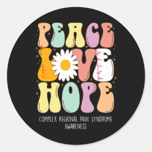 Peace Love Hope Complex Regional Pain Syndrome Crp Classic Round Sticker