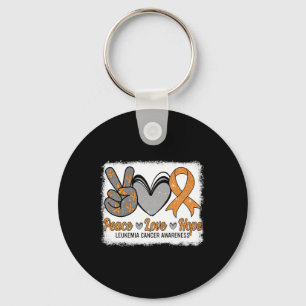 Peace Love Hope Leukemia Awareness Month Warrior W Keychain