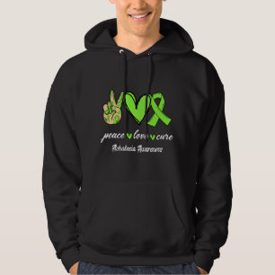 Peace Love Hope Lime Green Ribbon Achalasia Awaren Hoodie