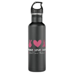 Peace Love Hope Matching Breast Cancer Awareness 710 Ml Water Bottle