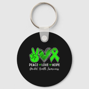 Peace Love Hope - Mental Health Awareness Month Gr Keychain