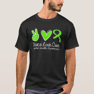 Peace Love Hope Mental Health Awareness Shirt Gree