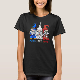 Peace Love Hope Patriotic Gnome Dwarfs US American T-Shirt