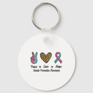 Peace Love Hope Suicide Prevention Awareness Fight Keychain