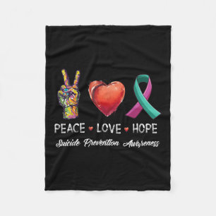Peace Love Hope Suicide Prevention Awareness Men W Fleece Blanket