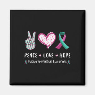 Peace Love hope suicide prevention awareness men w Magnet
