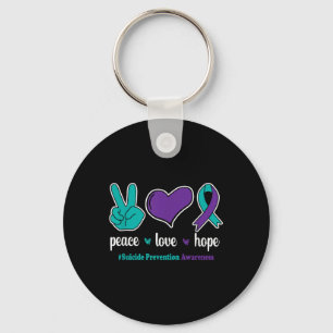 Peace Love Hope - Suicide Prevention Awareness Rib Keychain