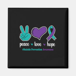 Peace Love Hope - Suicide Prevention Awareness Rib Magnet