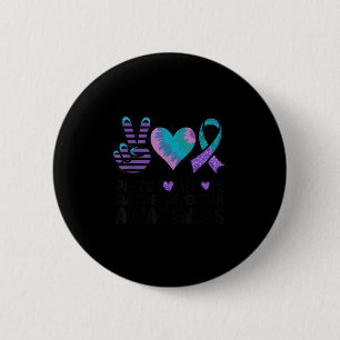 Peace Love Hope Suicide Prevention Tie Dye Awarene 2 Inch Round Button