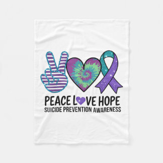 Peace Love Hope Suicide Prevention Tie Dye Awarene Fleece Blanket