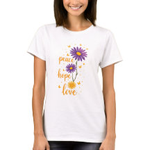 Peace Love Hope T-shirt Inspiration Positivité