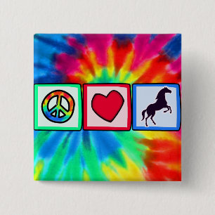 Peace, Love, Horses 2 Inch Square Button