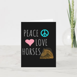 Peace Love Horses Horseback Riding Equestrian  Card