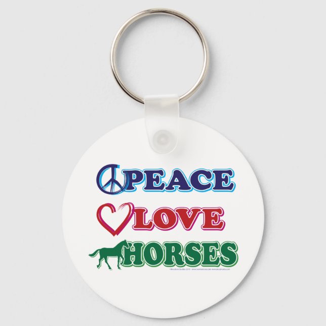 Peace-Love-Horses Keychain (Front)