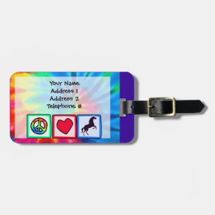 Peace, Love, Horses Luggage Tag