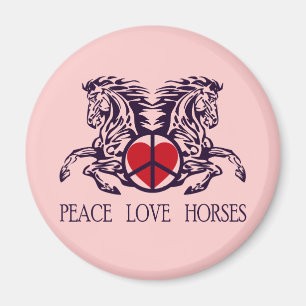 PEACE LOVE HORSES MAGNET