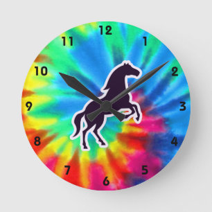 Peace, Love, Horses Round Clock