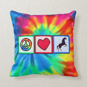 Peace, Love, Horses Throw Pillow