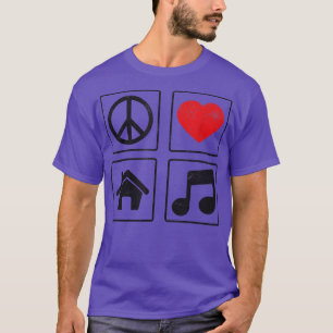 Peace Love House Music - Edm Dance Music Festival T-Shirt