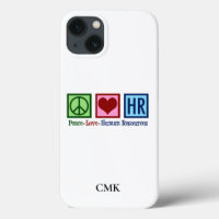 Peace Love HR Cute Human Resources Monogram