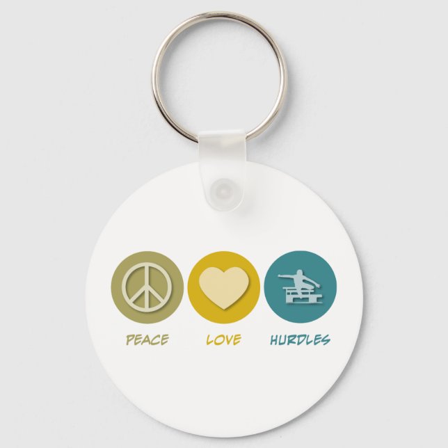 Peace Love Hurdles Keychain (Front)