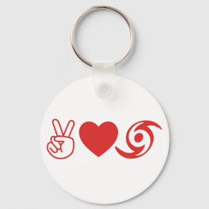 Peace Love Hurricane Keychain