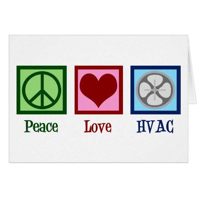 Peace Love HVAC Air Conditioning Company Card (Devant horizontal)