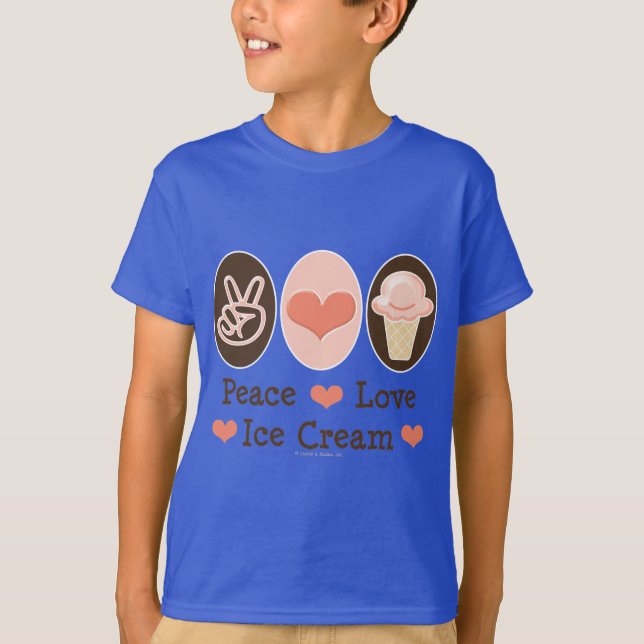 Peace Love Ice Cream Kids Organic T shirt (Front)