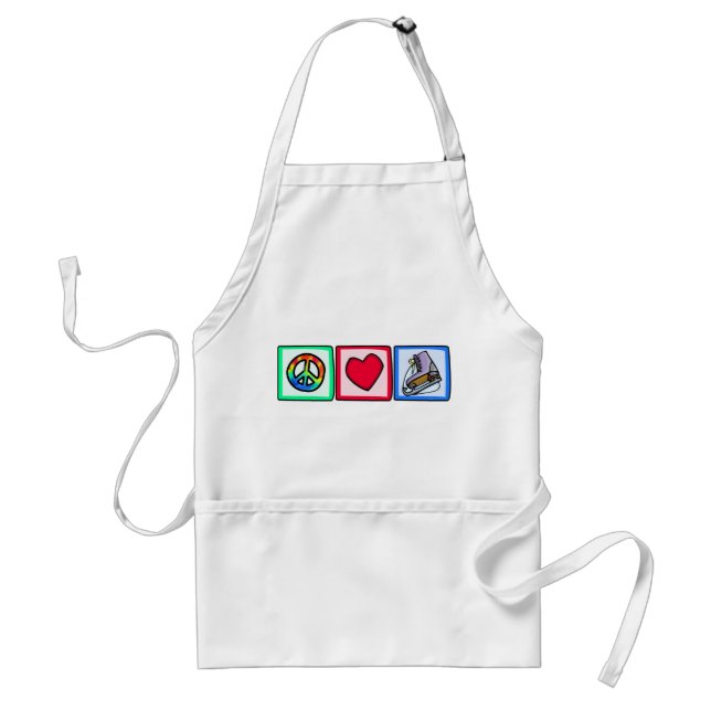 Peace, Love, Ice Skate Standard Apron (Front)