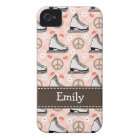 Peace Love Ice Skating iPhone 4 4s Case-Mate Cover