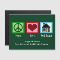 Peace Love Immobilier Custom Christmas Magnet
