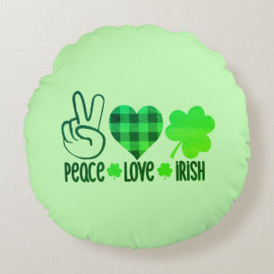 Peace Love Irish-66677 Round Pillow
