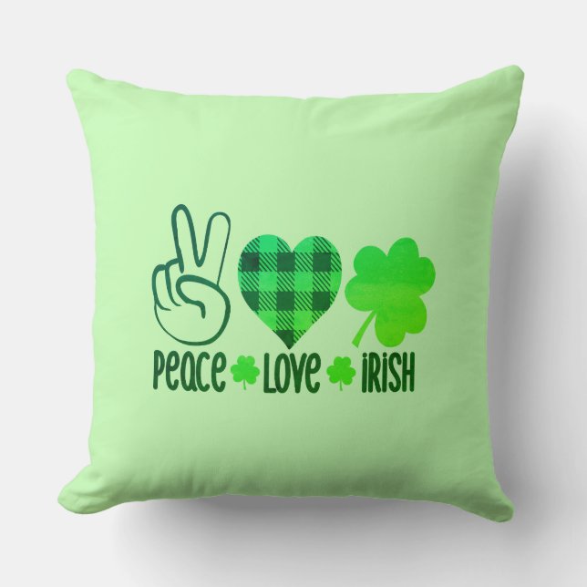 Peace Love Irish-66677 Throw Pillow (Front)