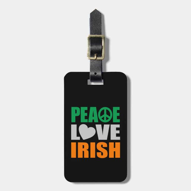 Peace Love Irish Luggage Tag (Front Vertical)