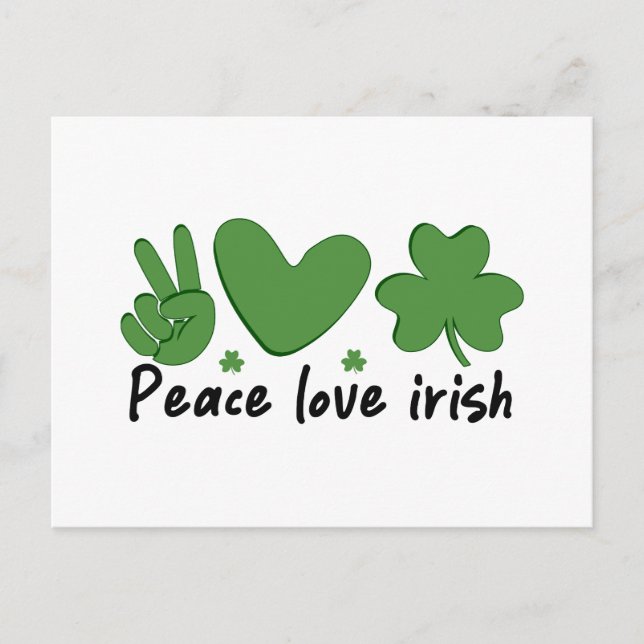 Peace Love Irish Postcard (Front)