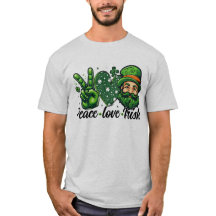 🍀 Peace Love Irish T-Shirt - Celebrate Irish Prid