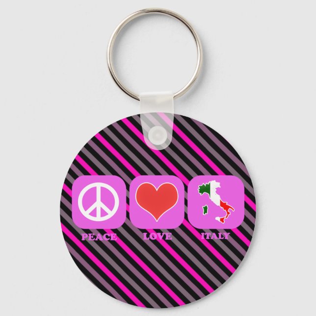 Peace Love Italy Keychain (Front)